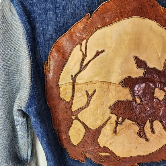 Antonio Guiseppe 70s Rare custom one of a kind denim & leather jacket - Picture 12 of 16